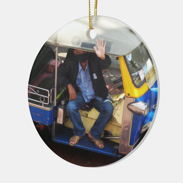 Vill du ha TAXI TUK-TUK? Julgransprydnad Keramik (Vänster)