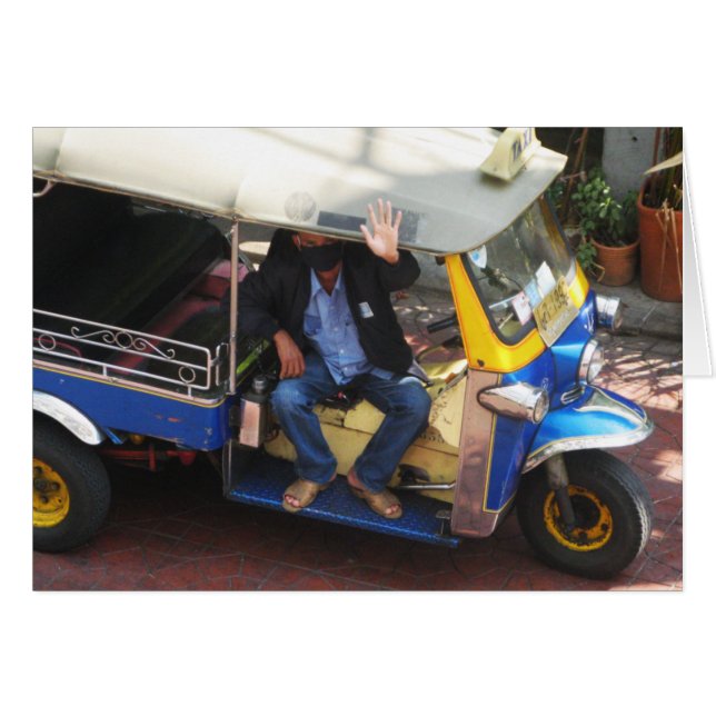 Vill du ha TAXI TUK-TUK? Kort (Framsidan Horizontal)