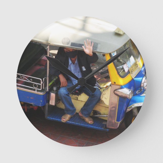 Vill du ha TAXI TUK-TUK? Rund Klocka (Framsida)