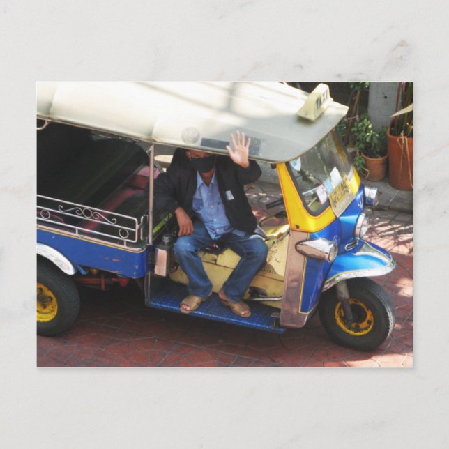 Vill du ha TAXI TUK-TUK? Vykort (Framsida)