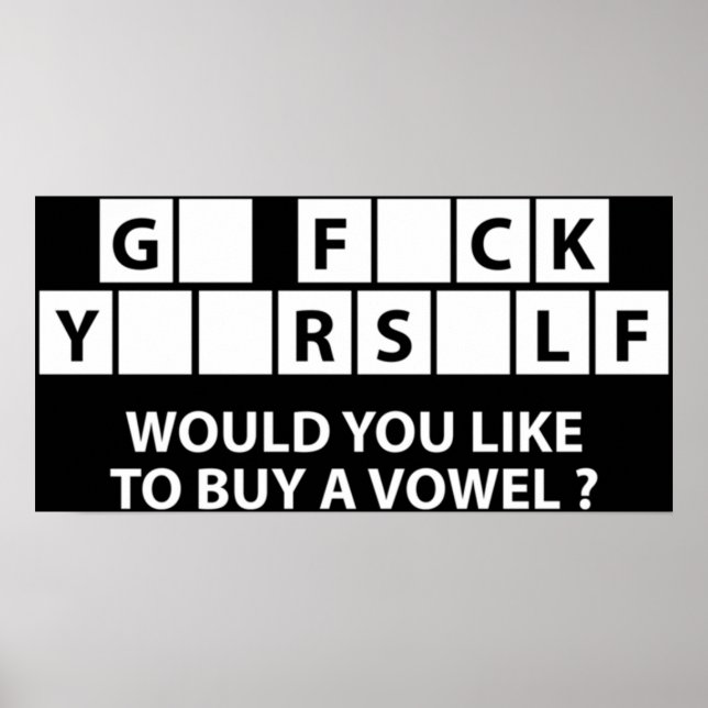Vill du köpa en Vowel? Poster (Framsidan)
