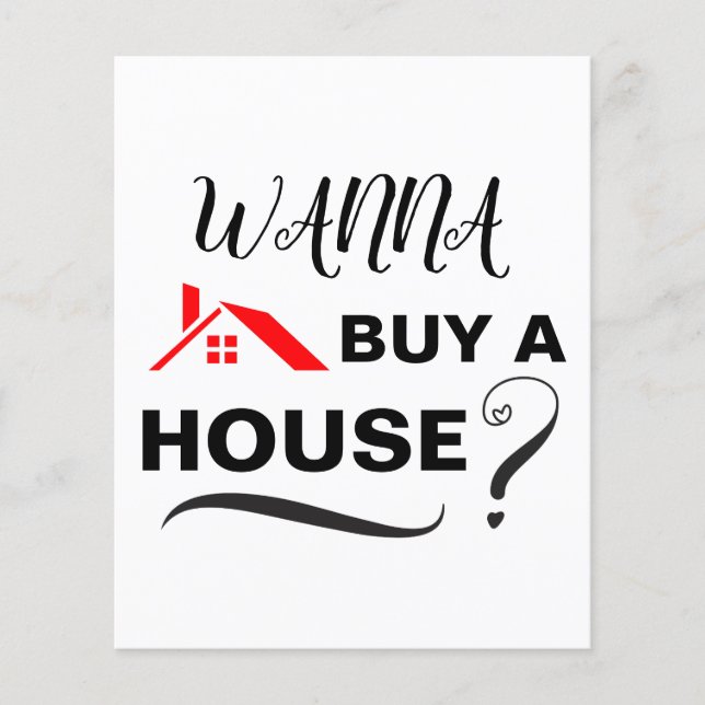 Vill du köpa ett hus? Real Gods Listing Agent Flygblad (Framsidan)