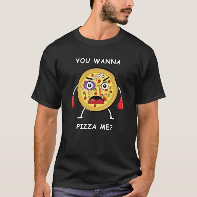 Vill du pizza mig? - Rollig illustration T Shirt (Framsida)