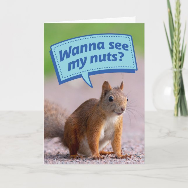 Vill du se mitt Nöt? Födelsedagskort Kort (Framsida)