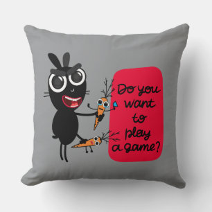 Vill du spela spel? Bunny Dekorativ kudde
