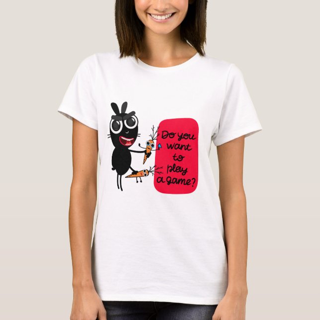 Vill du spela spel? Bunny T-shirt (Framsida)