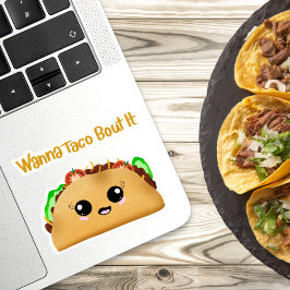 Vill du ta det? Kawaii Taco med Cute Ögon Klistermärken