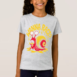 Vill du tävla? Rolig Smältande Snigel Barn Tjej T- T Shirt