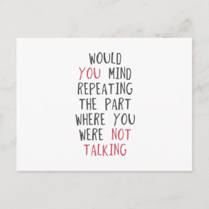 Vill du upprepa den del där du var på vykort