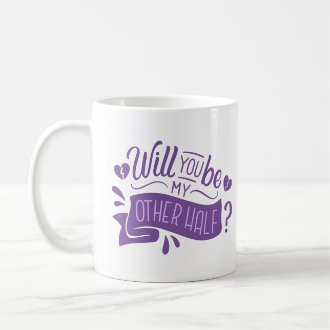 vill du vara min andra hälft kaffemugg (Vänster)