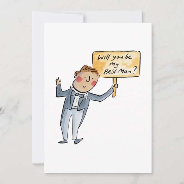 Vill du vara min best man inbjudningar (Framsida)