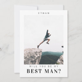 Vill du vara min Best Man Minimalistisk Foto Moder Inbjudningar
