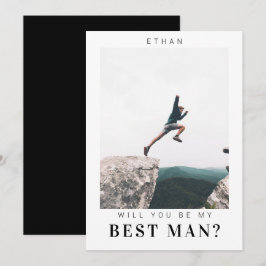 Vill du vara min best man Minimalistisk Foto Moder Inbjudningar