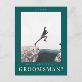Vill du vara min bestman Minimalistisk Foto Modern Vykort
