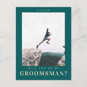 Vill du vara min bestman Minimalistisk Foto Modern Vykort
