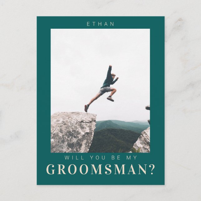 Vill du vara min bestman Minimalistisk Foto Modern Vykort (Framsida)