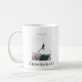 Vill du vara min bestman Minimalistisk modern foto Kaffemugg