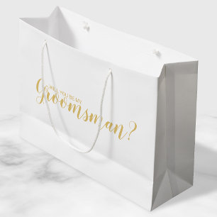 Vill du vara min bestman? Modern skrift guld