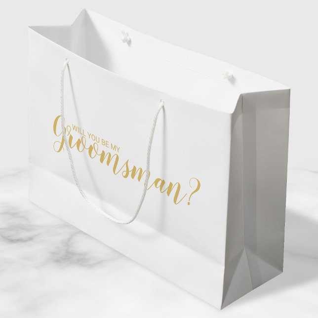 Vill du vara min bestman? Modern skrift guld (Skapare uppladdad)
