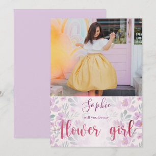 Vill du vara min blomsterflicka Blomstervattenfärg