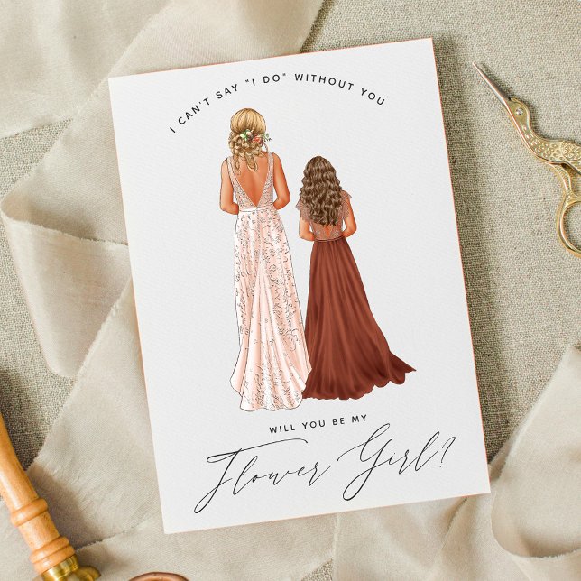 Vill du vara min blomsterflicka? Flickor i klännin Inbjudningar (Skapare uppladdad)