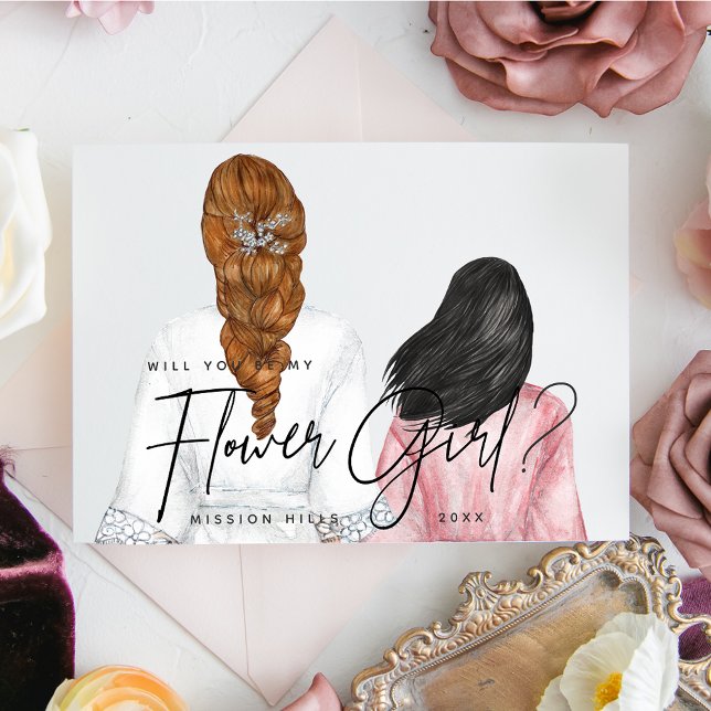 Vill du vara min blomsterflicka? Flickor i Robes I Inbjudningar (Skapare uppladdad)