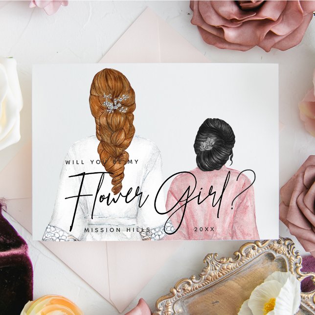 Vill du vara min blomsterflicka? Flickor i Robes I Inbjudningar (Skapare uppladdad)