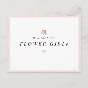 Vill du vara min blomsterflicka floral minimalist inbjudningar