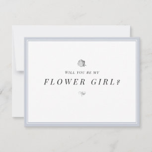 Vill du vara min blomsterflicka floral minimalist inbjudningar