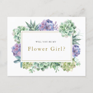"Vill du vara min blomsterflicka?" förfrågningskor Meddelande Vykort