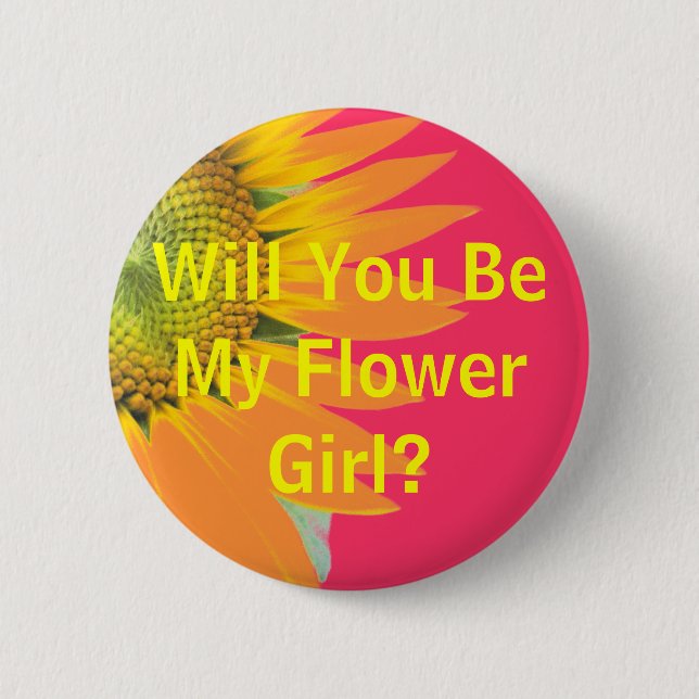 Vill du vara min blomsterflicka? knapp (Framsida)