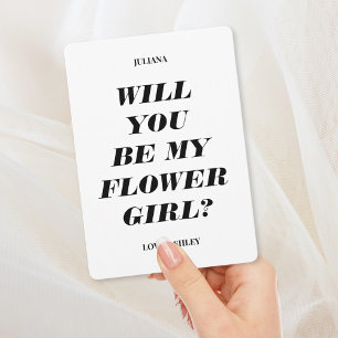 Vill du vara min blomsterflicka? Modern textinbjud Inbjudningar