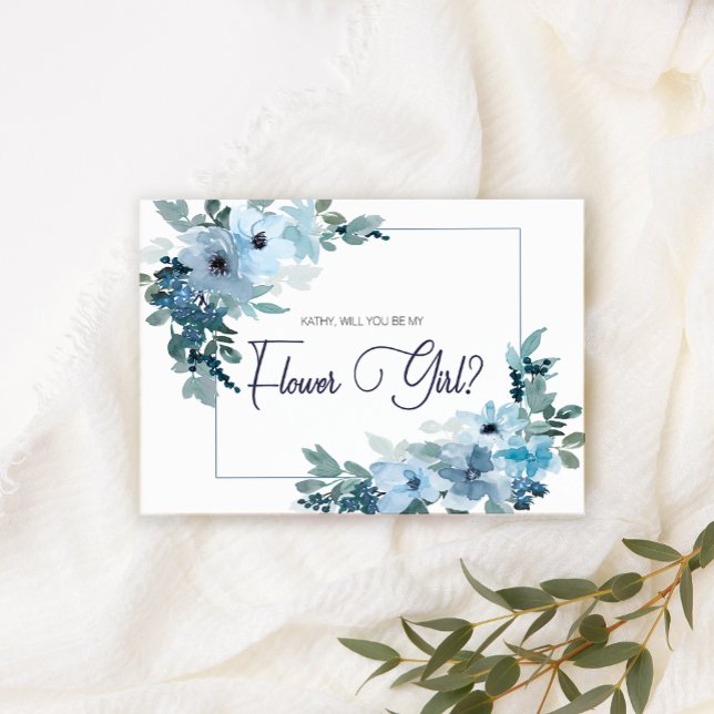 Vill du vara min blomsterflicka Moderna blå rosor (Skapare uppladdad)