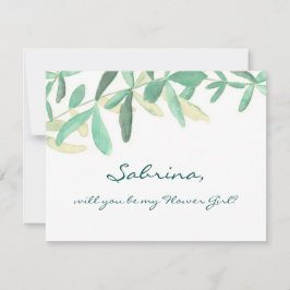 Vill du vara min blomsterflicka Moderna botaniska  Inbjudningar