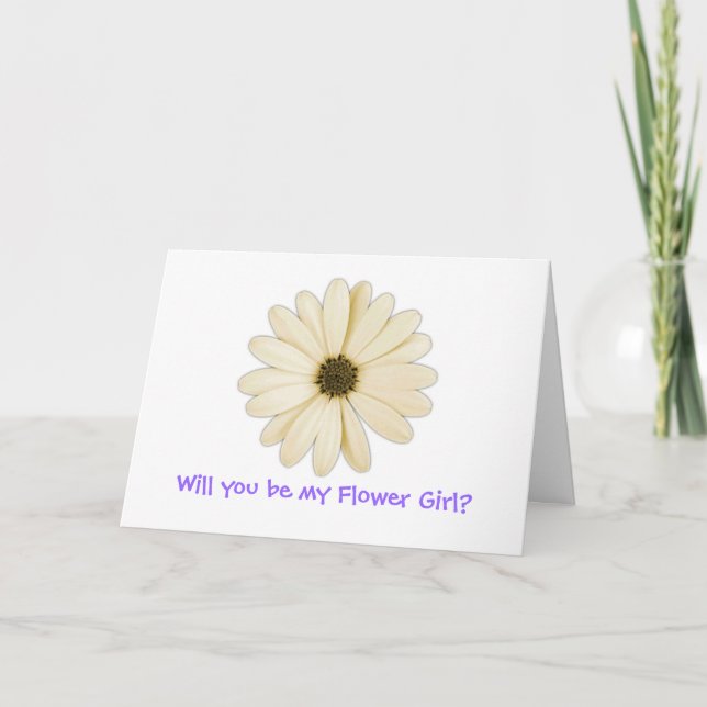 "Vill du vara min blomsterflicka?" Vykort (Framsida)