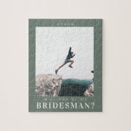 Vill du vara min Bridesman Minimalistisk Foto Mode Pussel