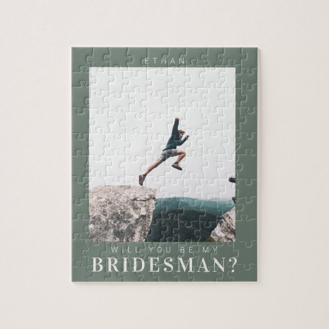 Vill du vara min Bridesman Minimalistisk Foto Mode Pussel (Vertikal)
