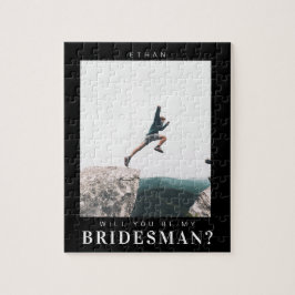 Vill du vara min Bridesman Minimalistisk Foto Mode Pussel