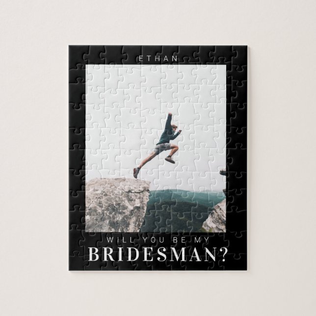 Vill du vara min Bridesman Minimalistisk Foto Mode Pussel (Vertikal)