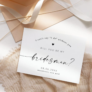 Vill du vara min Bridesman Modern Elegant Script Inbjudningar