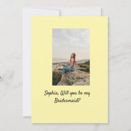 Vill du vara min brudtärna foto elegant modern  inbjudningar