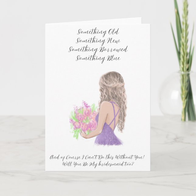 Vill du vara min brudtärna? kort (Framsida)