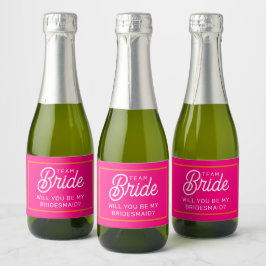 Vill du vara min brudtärna Mini Gnistrande Vin Eti