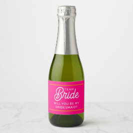 Vill du vara min brudtärna Mini Gnistrande Vin Eti