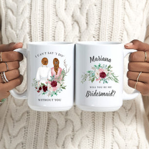 Vill du vara min brudtjänare? Flickor i Robes Flor Kaffemugg