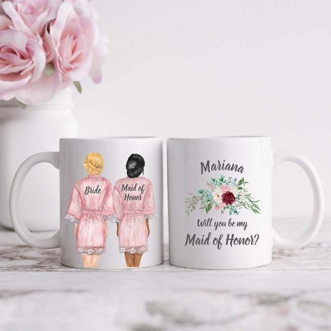 Vill du vara min brudtjänare? Flickor i Robes Kaffemugg (Skapare uppladdad)