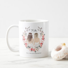 Vill du vara min brudtjänare/hedersjungfru-förfråg kaffemugg
