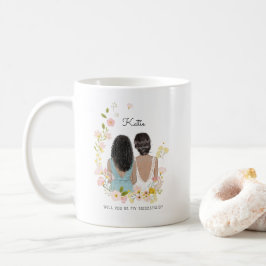 Vill du vara min brudtjänare/hedersjungfru-förfråg kaffemugg