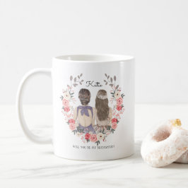 Vill du vara min brudtjänare/hedersjungfru-förfråg kaffemugg