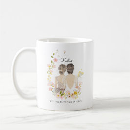 Vill du vara min brudtjänare/hedersjungfru-förfråg kaffemugg